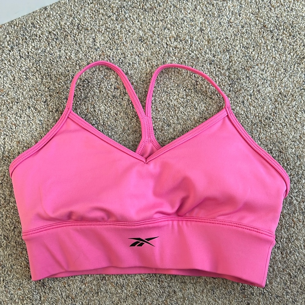 Hot pink Reebok sports bra